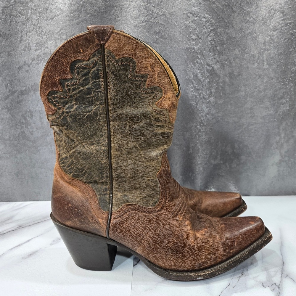 JB Dillon Boots Womens 8 Brown Genuine Goat Leather Western Cowboy Pointed